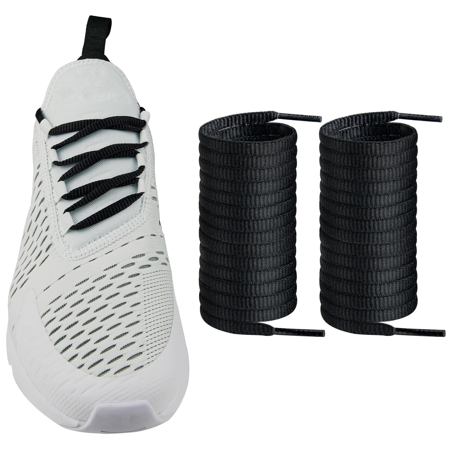 Endoto Oval Shoelaces for Nike Air Max 270 Running Replacement Shoes Laces Strings(Color:BlackSize:54Inch) - Renee Lane Company