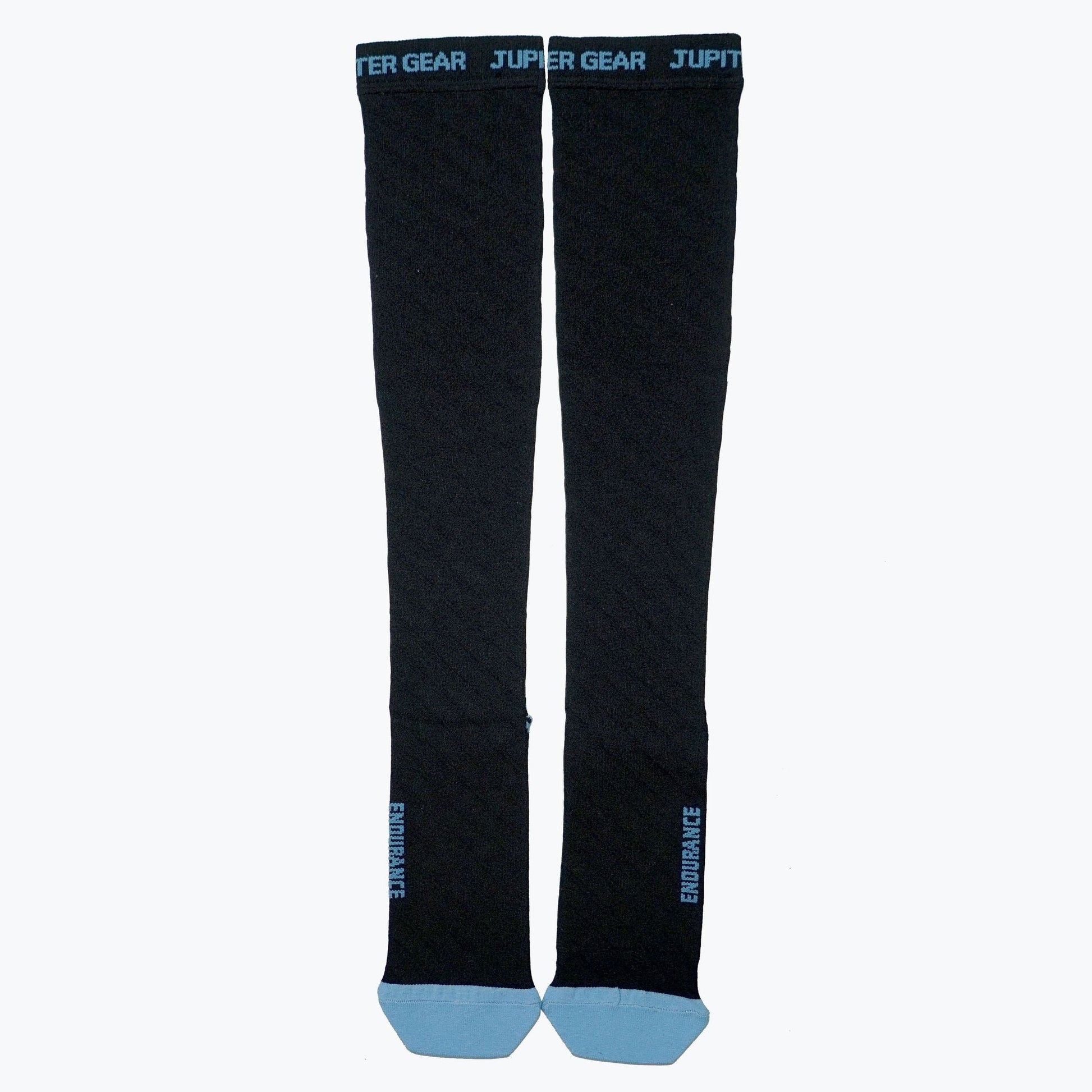 Endurance Compression Socks for Running and Hiking - Black with Blue A - Renee Lane Company
