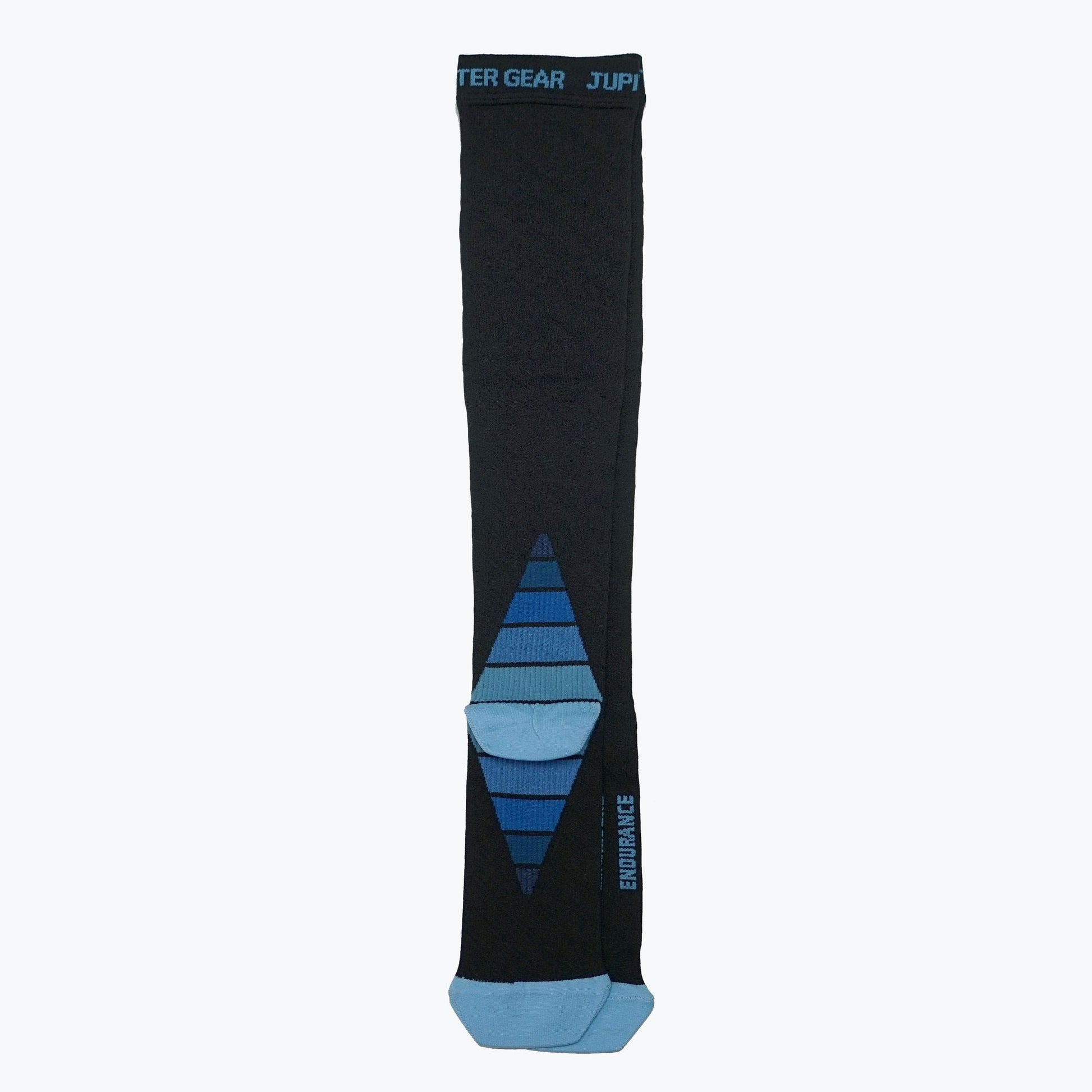 Endurance Compression Socks for Running and Hiking - Black with Blue A - Renee Lane Company