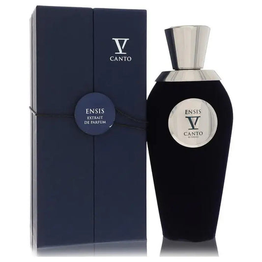 Ensis V by V Canto perfume bottle and box set, navy bottle with silver cap