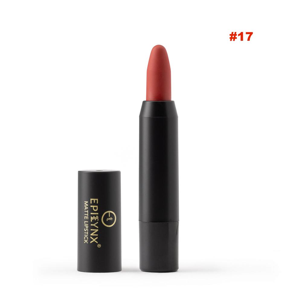 Rose-toned lip crayon balm pencil in black tube, shade #17