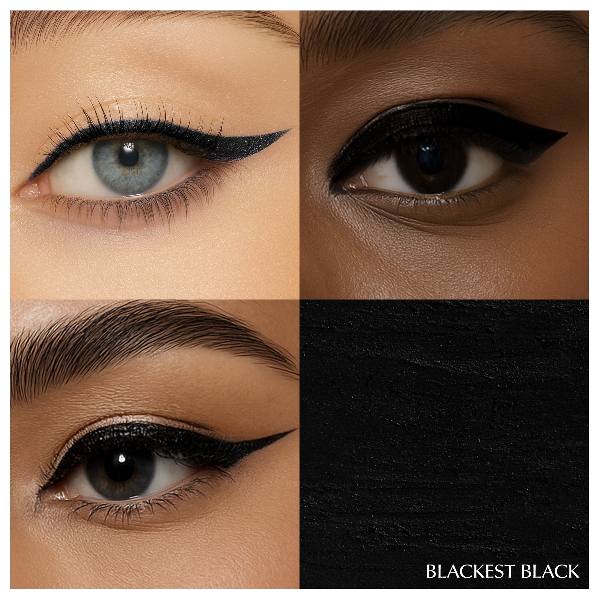 Blackest Black kajal eyeliner applied on upper lash line and wing