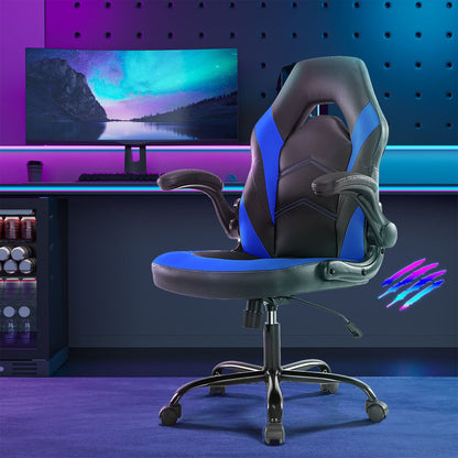 Ergonomic Office Computer Home Gaming Desk Chair Adjustable PU Leather Racing Chair Flip-up Armrest For Christmas Furniture - Renee Lane Company