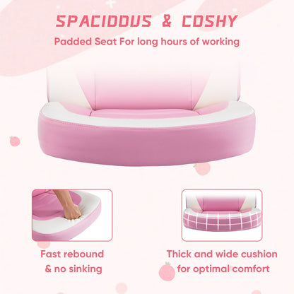 Ergonomic Office Computer Home Gaming Desk Chair Adjustable PU Leather Racing Chair Flip-up Armrest For Christmas Furniture - Renee Lane Company