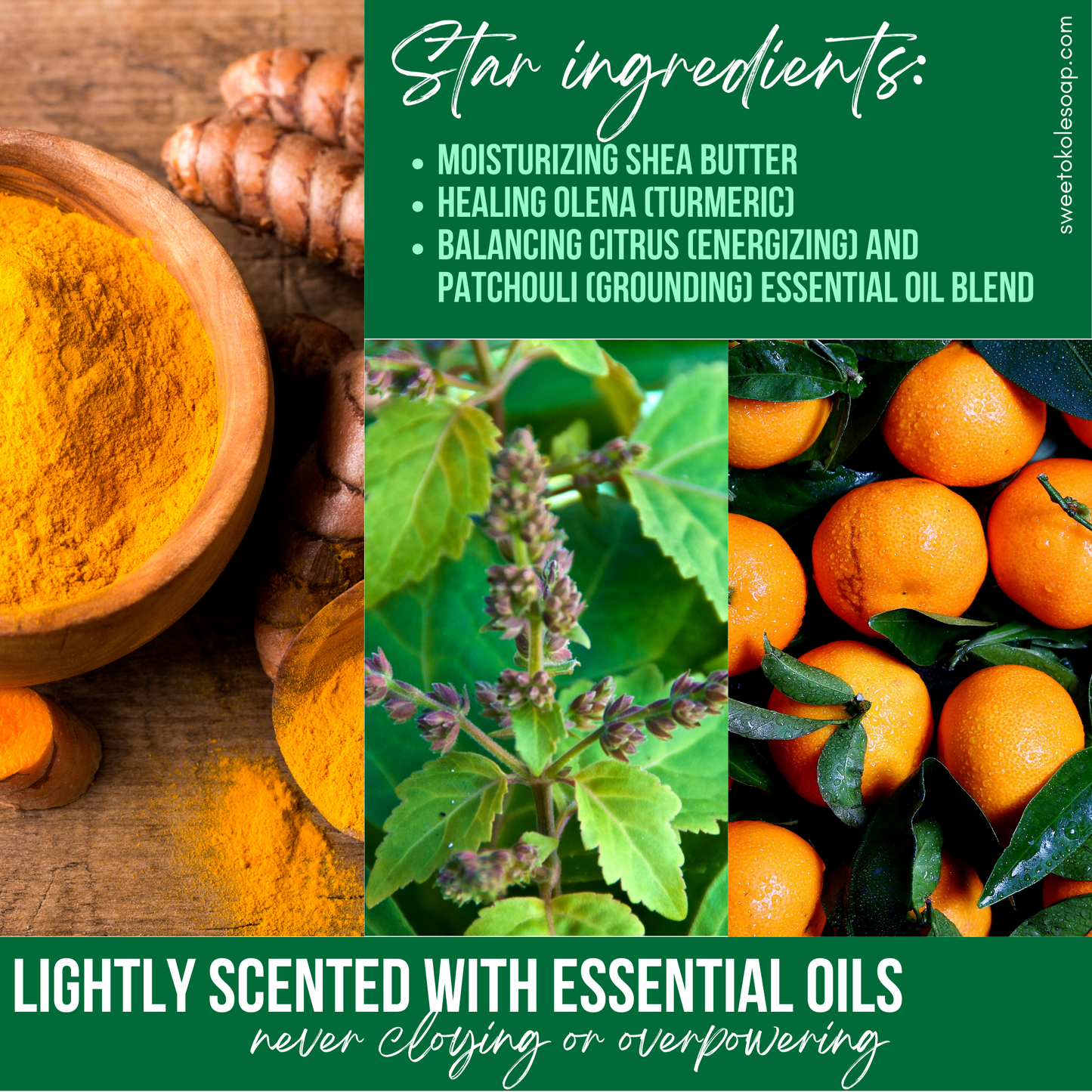 Essential Oil Shampoo Bar, Citrus Patchouli with Olena (Turmeric) - Renee Lane Company