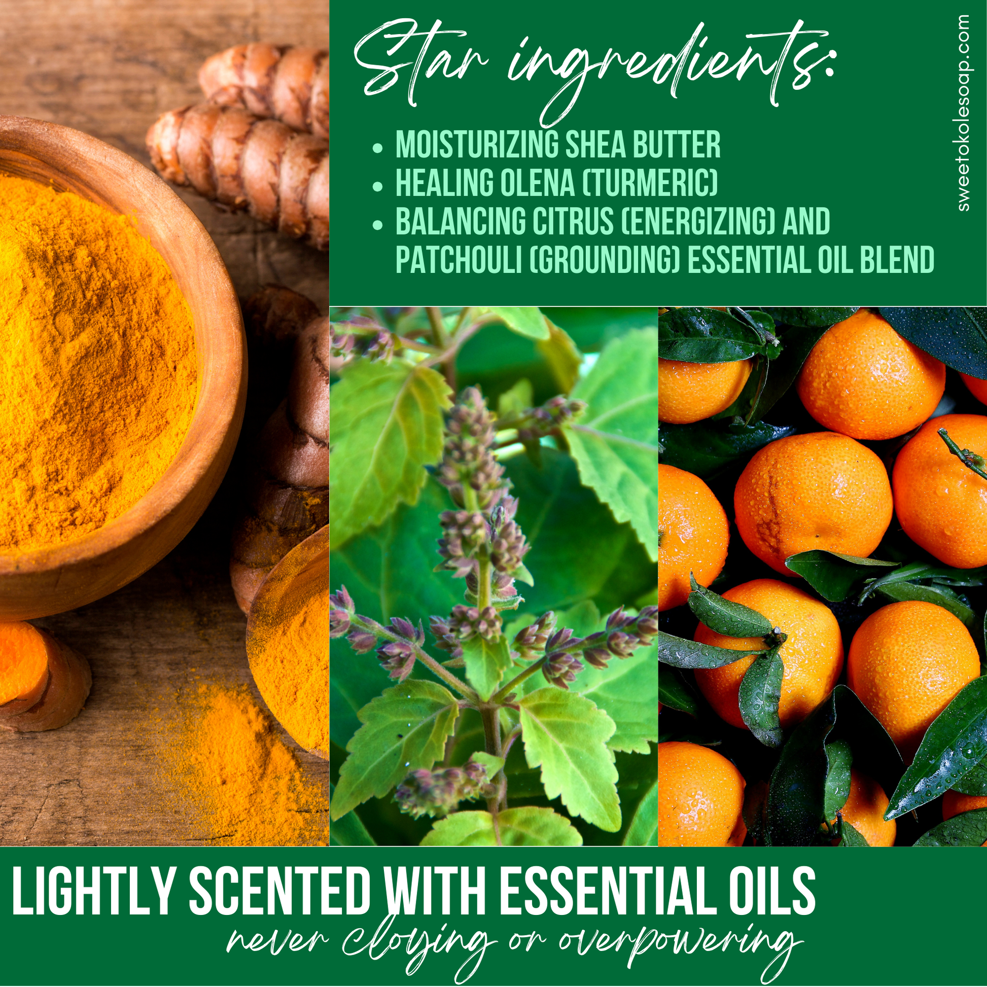 Essential Oil Shampoo Bar, Citrus Patchouli with Olena (Turmeric) - Renee Lane Company