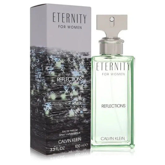 Women's perfume bottle with Eternity Reflections box, green glass, 100 ml