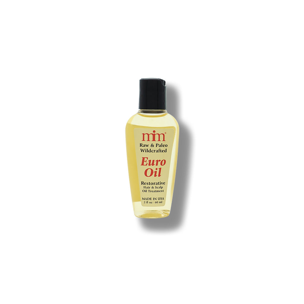 Euro Oil conditioner bottle, yellow with black cap labeled restorative