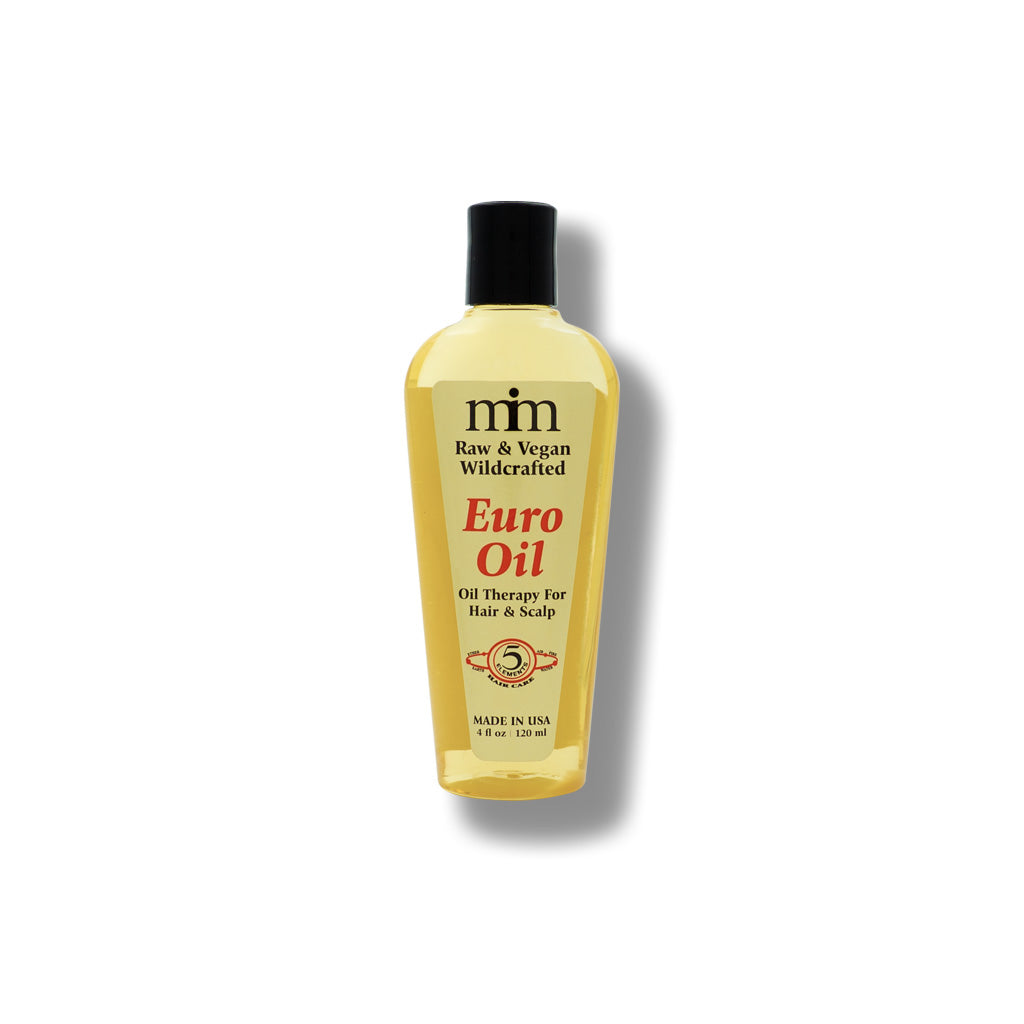 Euro Oil conditioner bottle, yellow with black cap for hair & scalp