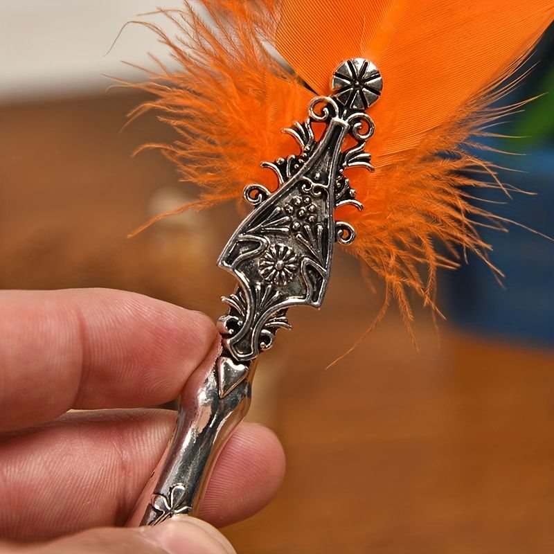 European And American Retro Feather Pen Dipping Pen Enterprise Business Gift Birthday Stainless Steel Signature Pen Teacher Gift Birthday Gift - Renee Lane Company