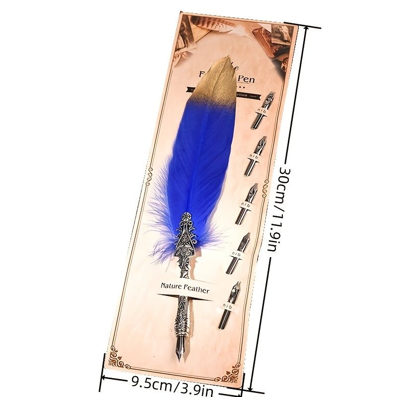 European And American Retro Feather Pen Dipping Pen Enterprise Business Gift Birthday Stainless Steel Signature Pen Teacher Gift Birthday Gift - Renee Lane Company