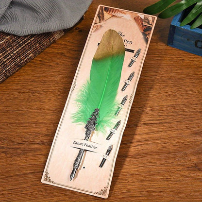 European And American Retro Feather Pen Dipping Pen Enterprise Business Gift Birthday Stainless Steel Signature Pen Teacher Gift Birthday Gift - Renee Lane Company