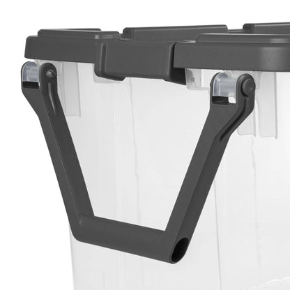 Extra Large Storage Bin, 160 Quart Wheeled Clear Plastic Storage Container with Handle, Gray, Pack of 2 - Renee Lane Company