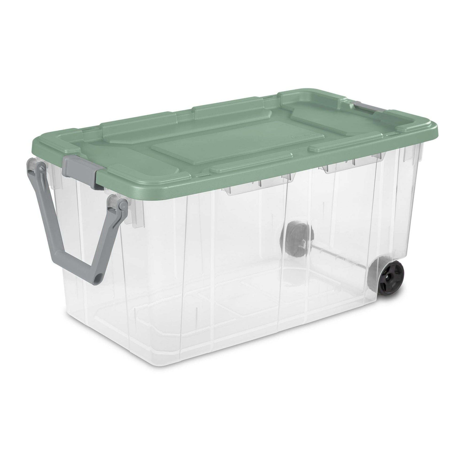 Extra Large Storage Bin, 160 Quart Wheeled Clear Plastic Storage Container with Handle, Gray, Pack of 2 - Renee Lane Company