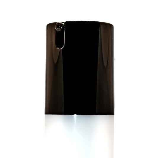 Moisture blend bottle with glossy black pump and frosted white body