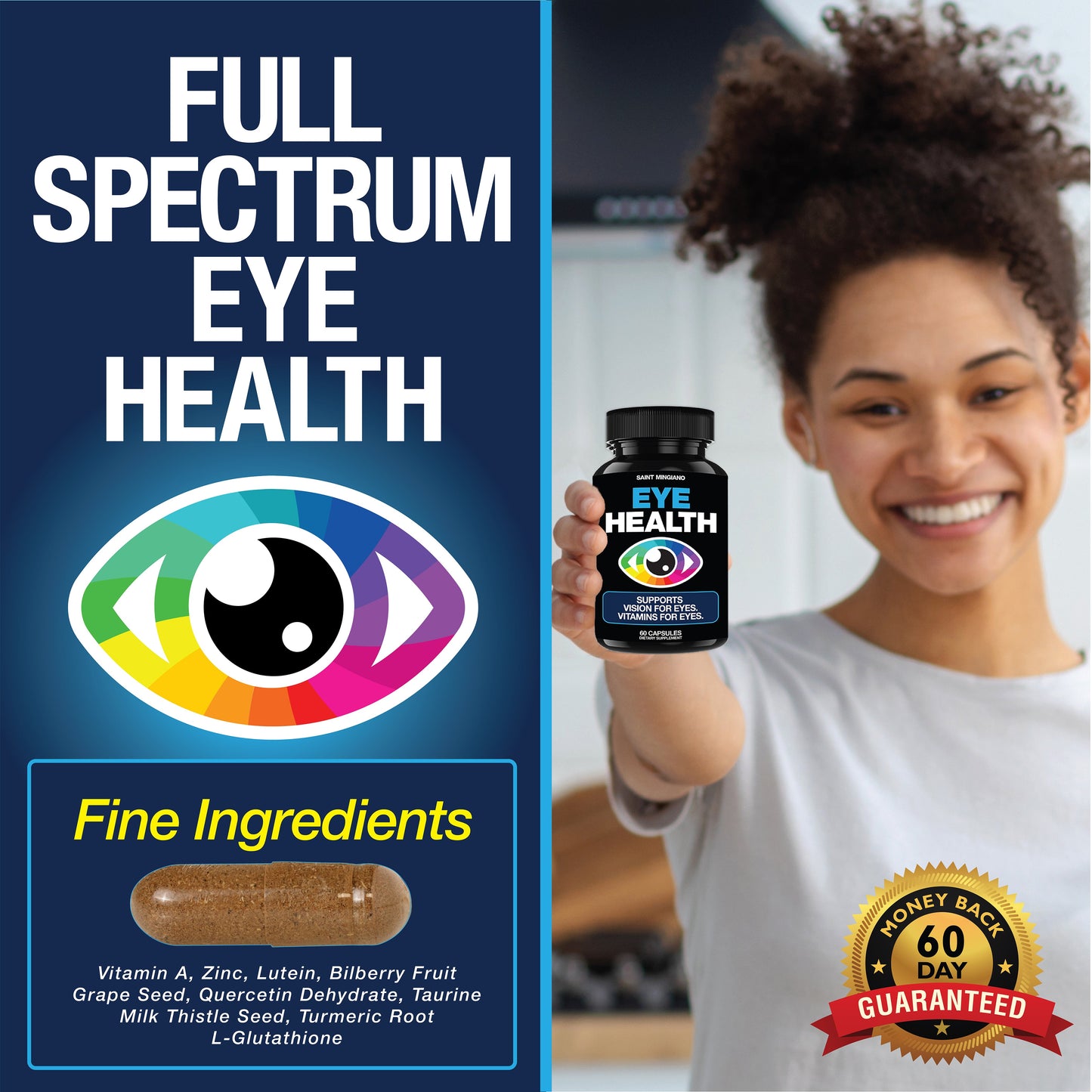 Eye Health & Vision Vitamins Supplement 60 Capsules - Renee Lane Company