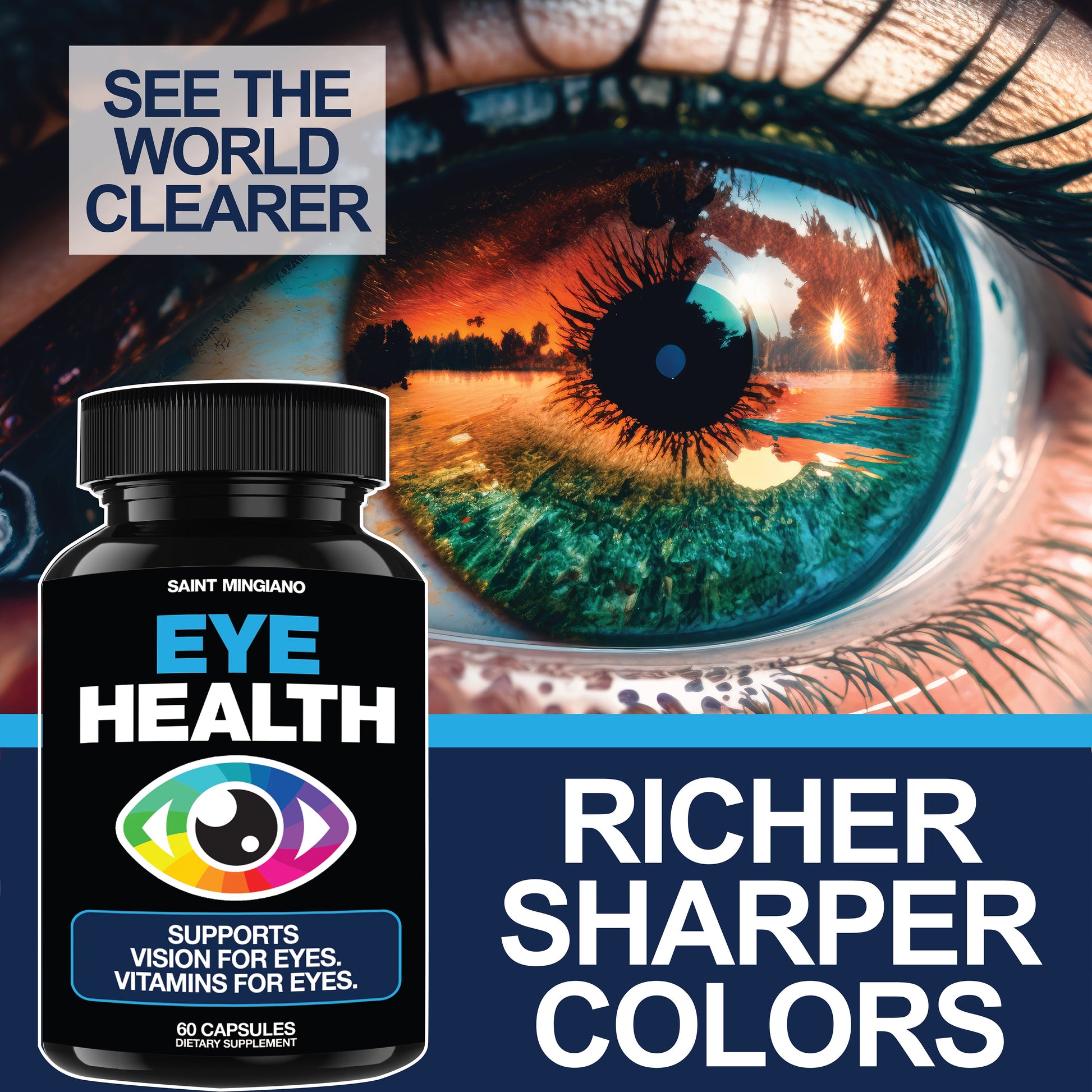 Eye Health & Vision Vitamins Supplement 60 Capsules - Renee Lane Company