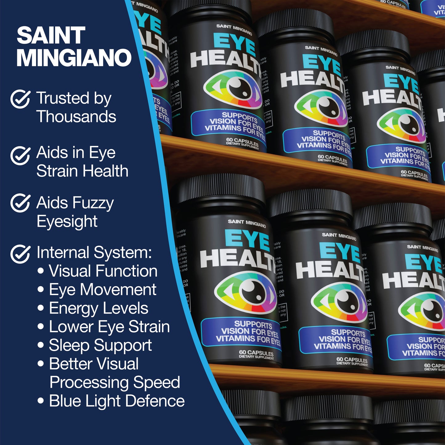 Eye Health & Vision Vitamins Supplement 60 Capsules - Renee Lane Company