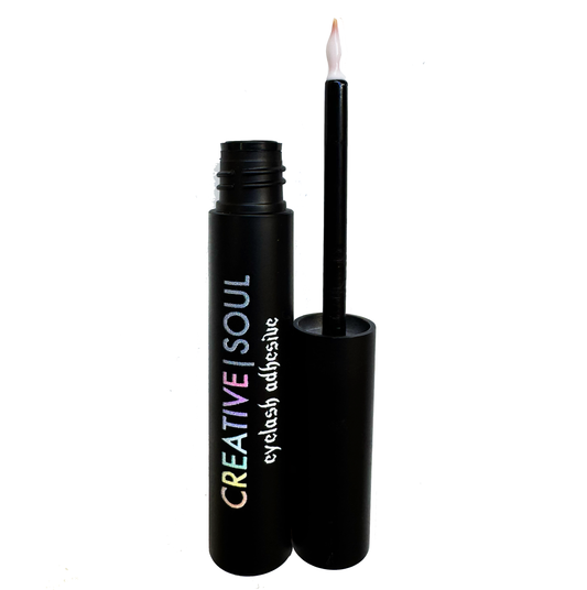 Clear eyelash adhesive tube with wand applicator tip