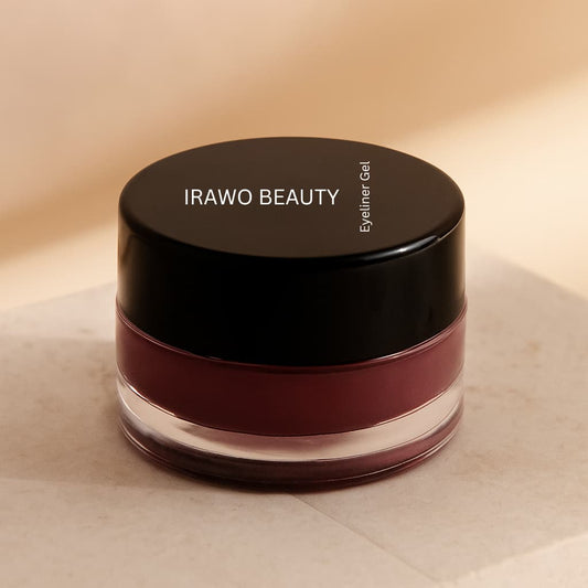 Eyeliner gel jar with black lid and visible gel base