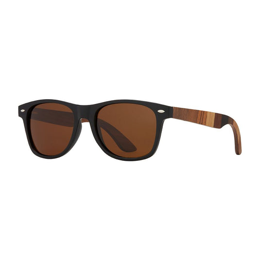 FORREST polarized sunglasses, dark frames and amber lenses