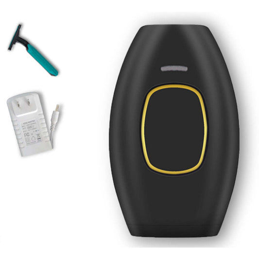 Laser hair remover device, black body with yellow control window and top slot