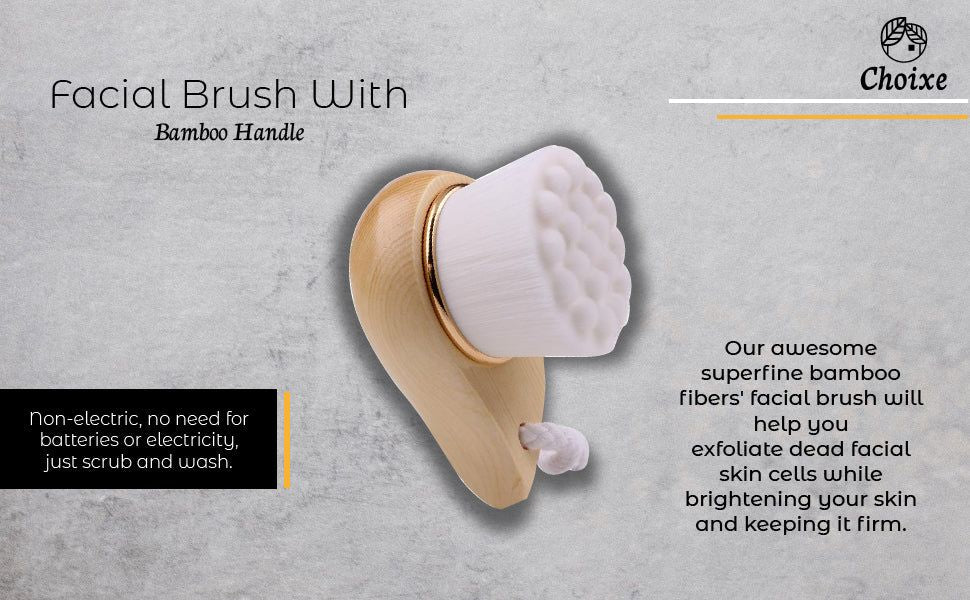 Facial Brush with Bamboo Handle - Renee Lane Company