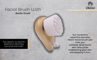 Facial Brush with Bamboo Handle - Renee Lane Company