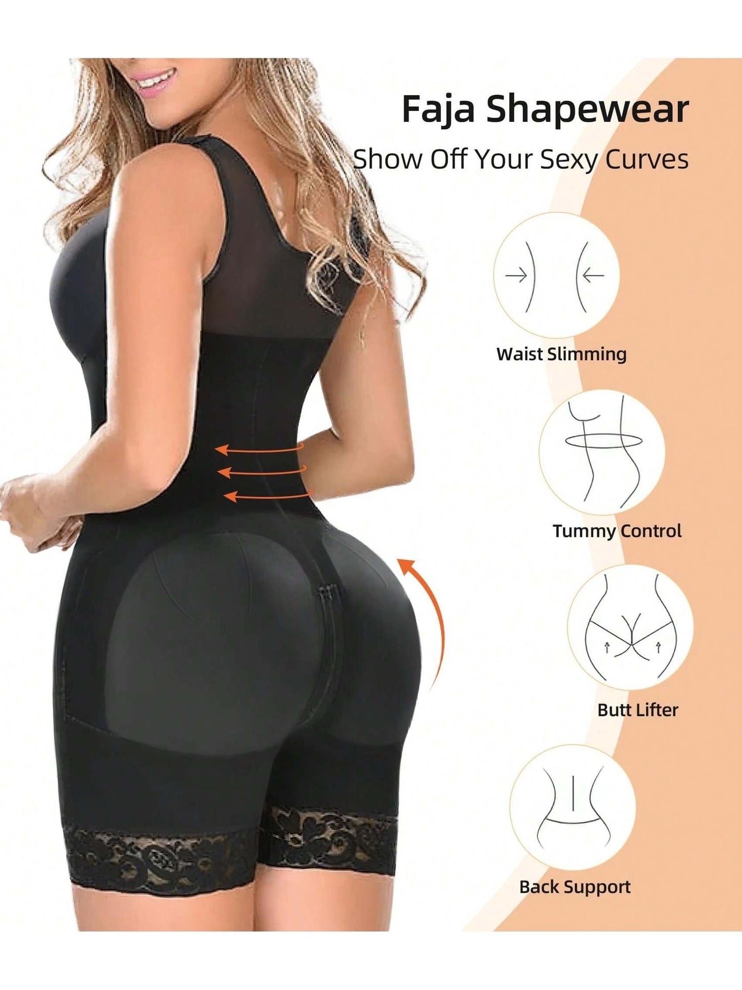 Fajas Colombianas Shapewear for Women Tummy Control Post Surgery Full Body Shaper Butt Lifter with Zipper Crotch,corset tops for women,fajas colombianas moldeadoras - Renee Lane Company