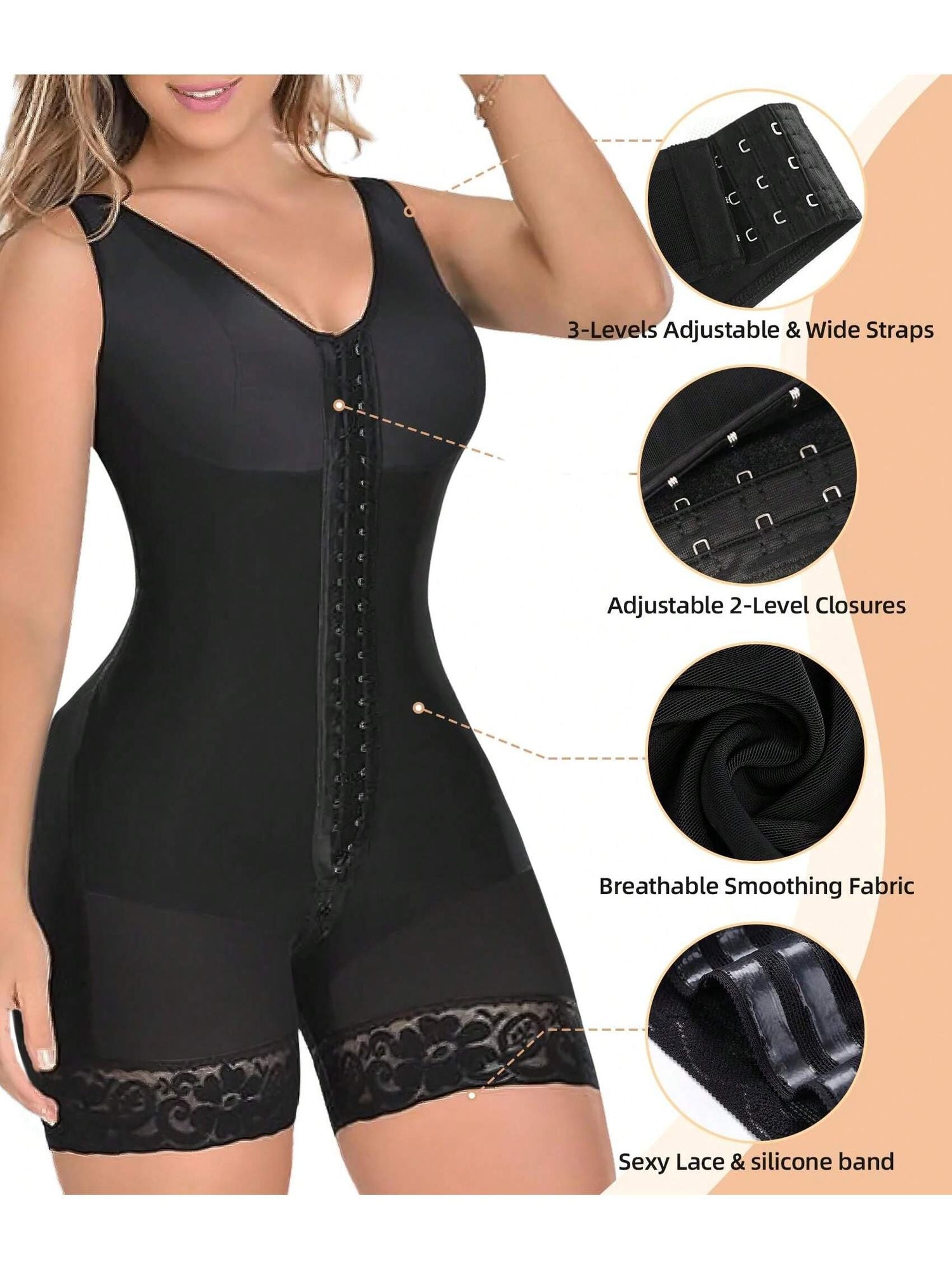 Fajas Colombianas Shapewear for Women Tummy Control Post Surgery Full Body Shaper Butt Lifter with Zipper Crotch,corset tops for women,fajas colombianas moldeadoras - Renee Lane Company