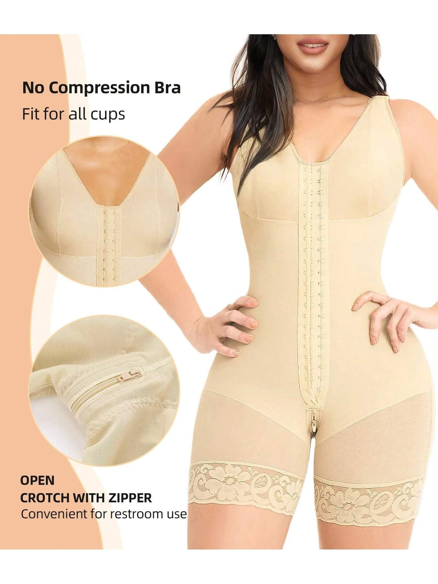Fajas Colombianas Shapewear for Women Tummy Control Post Surgery Full Body Shaper Butt Lifter with Zipper Crotch,corset tops for women,fajas colombianas moldeadoras - Renee Lane Company