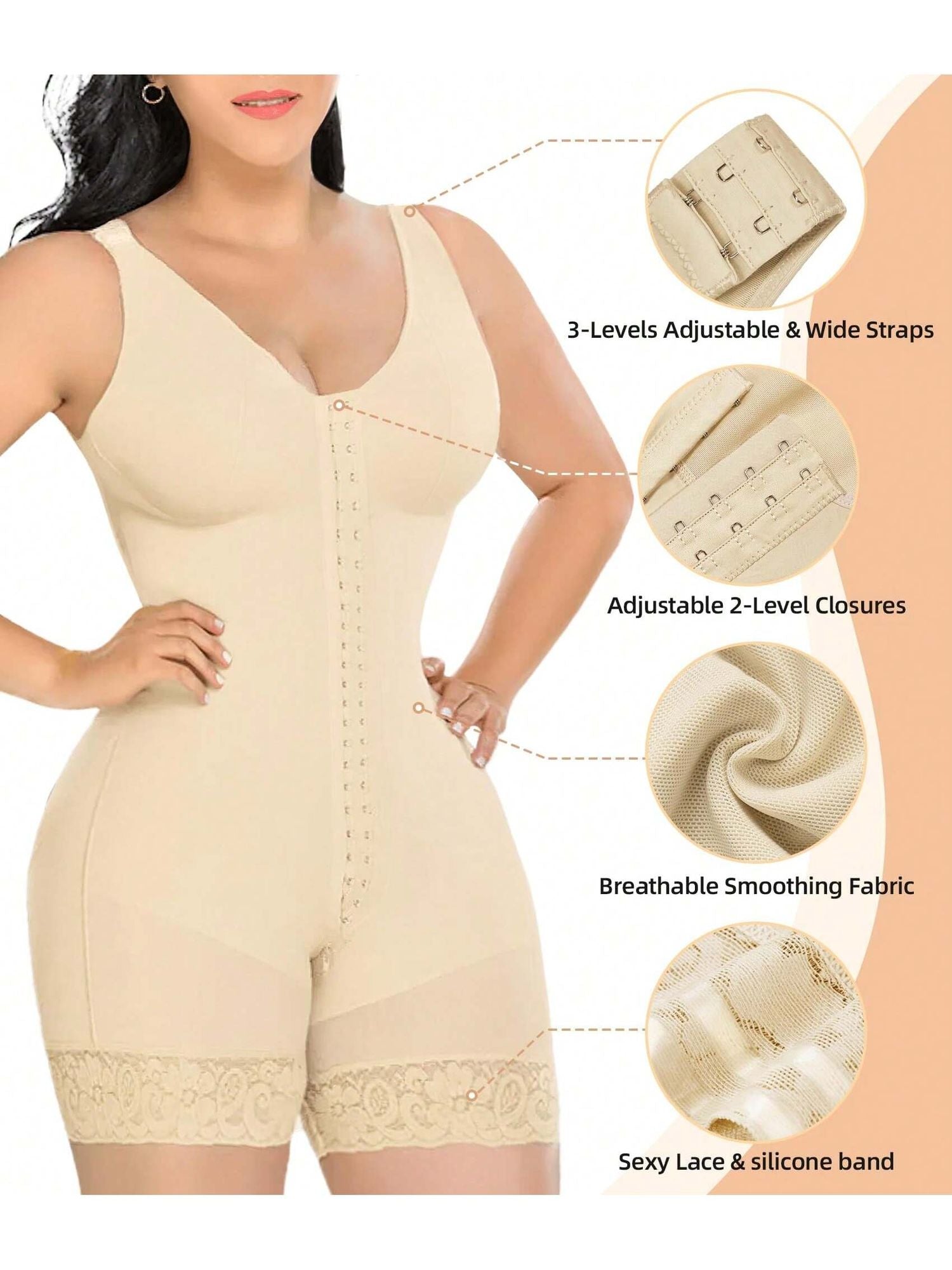 Fajas Colombianas Shapewear for Women Tummy Control Post Surgery Full Body Shaper Butt Lifter with Zipper Crotch,corset tops for women,fajas colombianas moldeadoras - Renee Lane Company
