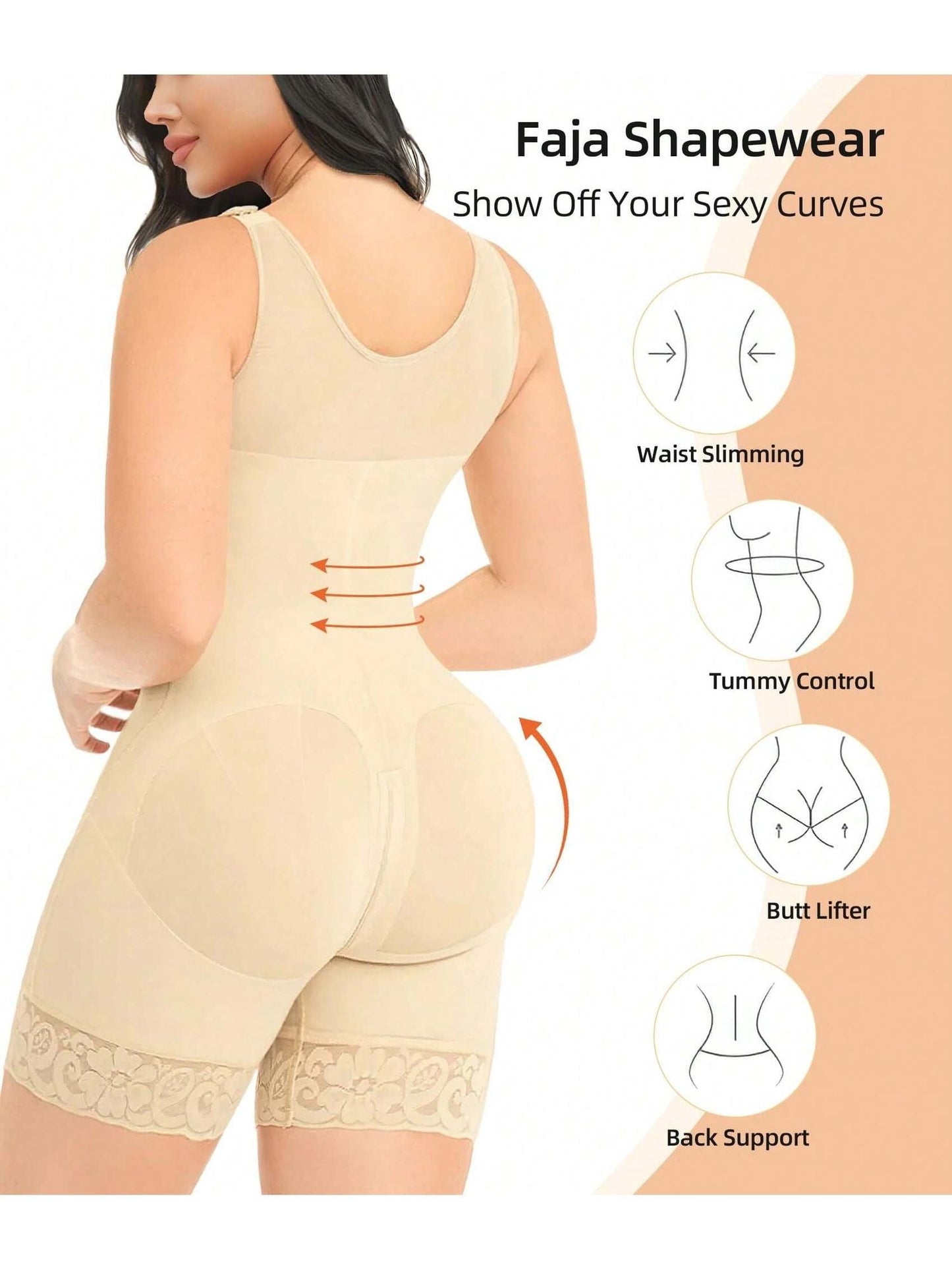 Fajas Colombianas Shapewear for Women Tummy Control Post Surgery Full Body Shaper Butt Lifter with Zipper Crotch,corset tops for women,fajas colombianas moldeadoras - Renee Lane Company