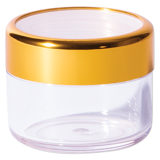 Clear 18 ml jar with gold cap