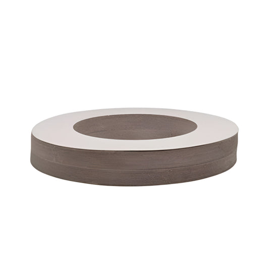 Wax warmer collar disc, round, white top with dark gray ring