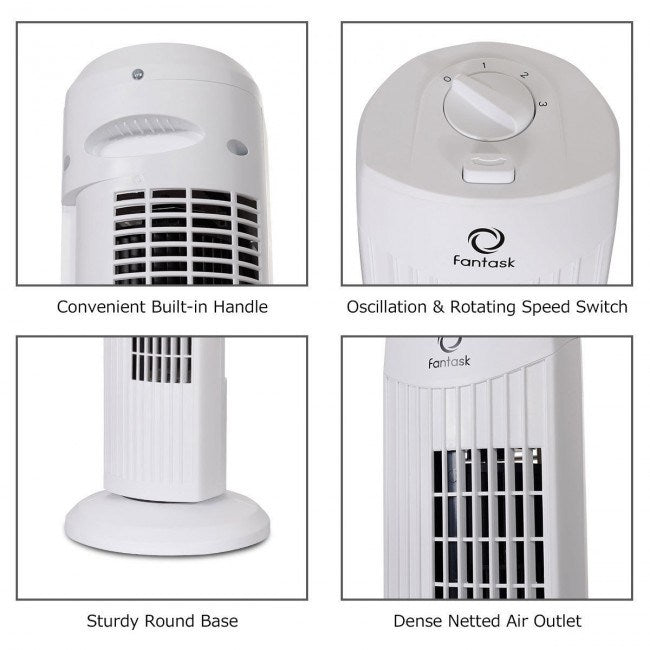 Fantask 35W 28 Inch Quiet Bladeless Oscillating Tower Fan - Renee Lane Company