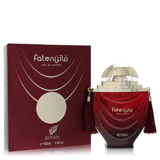 Faten Maroon unisex eau de parfum set with maroon bottle and box