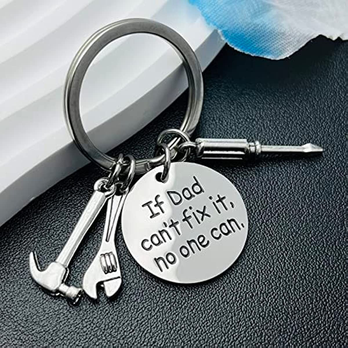 Father's Day Gifts Dad Keychain From Son Daughter Children Dad Gifts Keychain for Stepdad Christmas Birthday Gifts for Men - Renee Lane Company