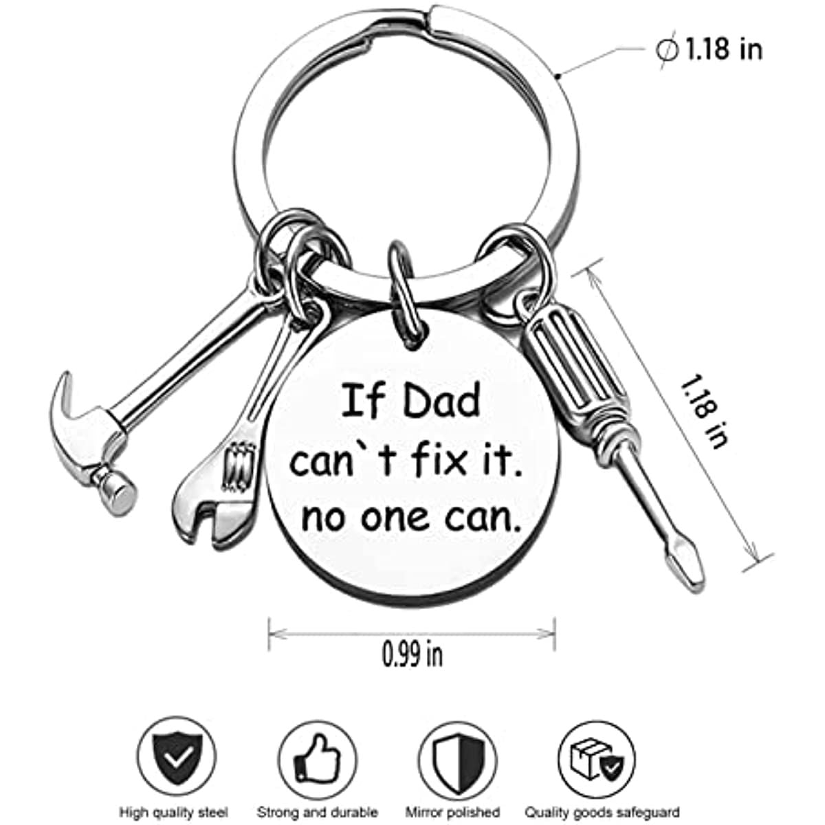 Father's Day Gifts Dad Keychain From Son Daughter Children Dad Gifts Keychain for Stepdad Christmas Birthday Gifts for Men - Renee Lane Company