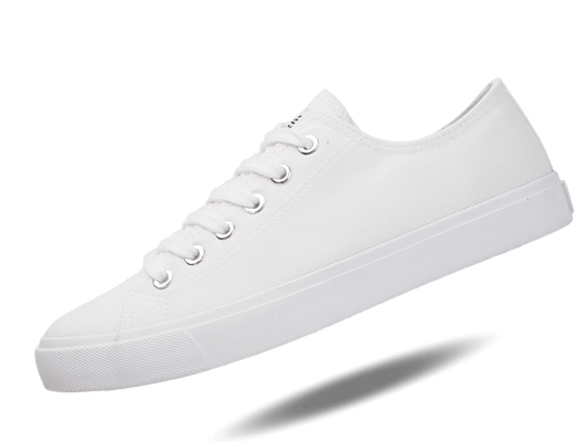 Fear0 NJ Unisex Retro Minimal All White Skateboard Sneaker Canvas Shoes - Renee Lane Company