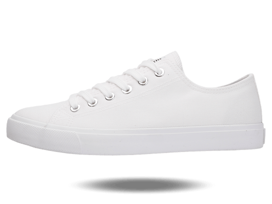 Fear0 NJ Unisex Retro Minimal All White Skateboard Sneaker Canvas Shoes - Renee Lane Company