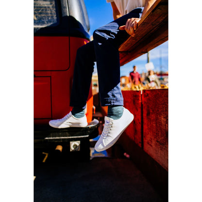 Fear0 NJ Unisex Retro Minimal All White Skateboard Sneaker Canvas Shoes - Renee Lane Company