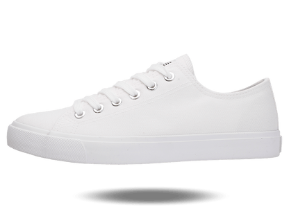 Fear0 NJ Unisex Retro Minimal All White Skateboard Sneaker Canvas Shoes - Renee Lane Company