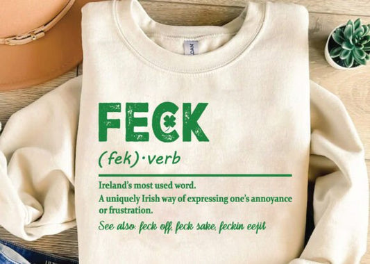 Feck Irish St Patricks Day Unisex Bamboo/Cotton Graphic T-Shirt - Renee Lane Company