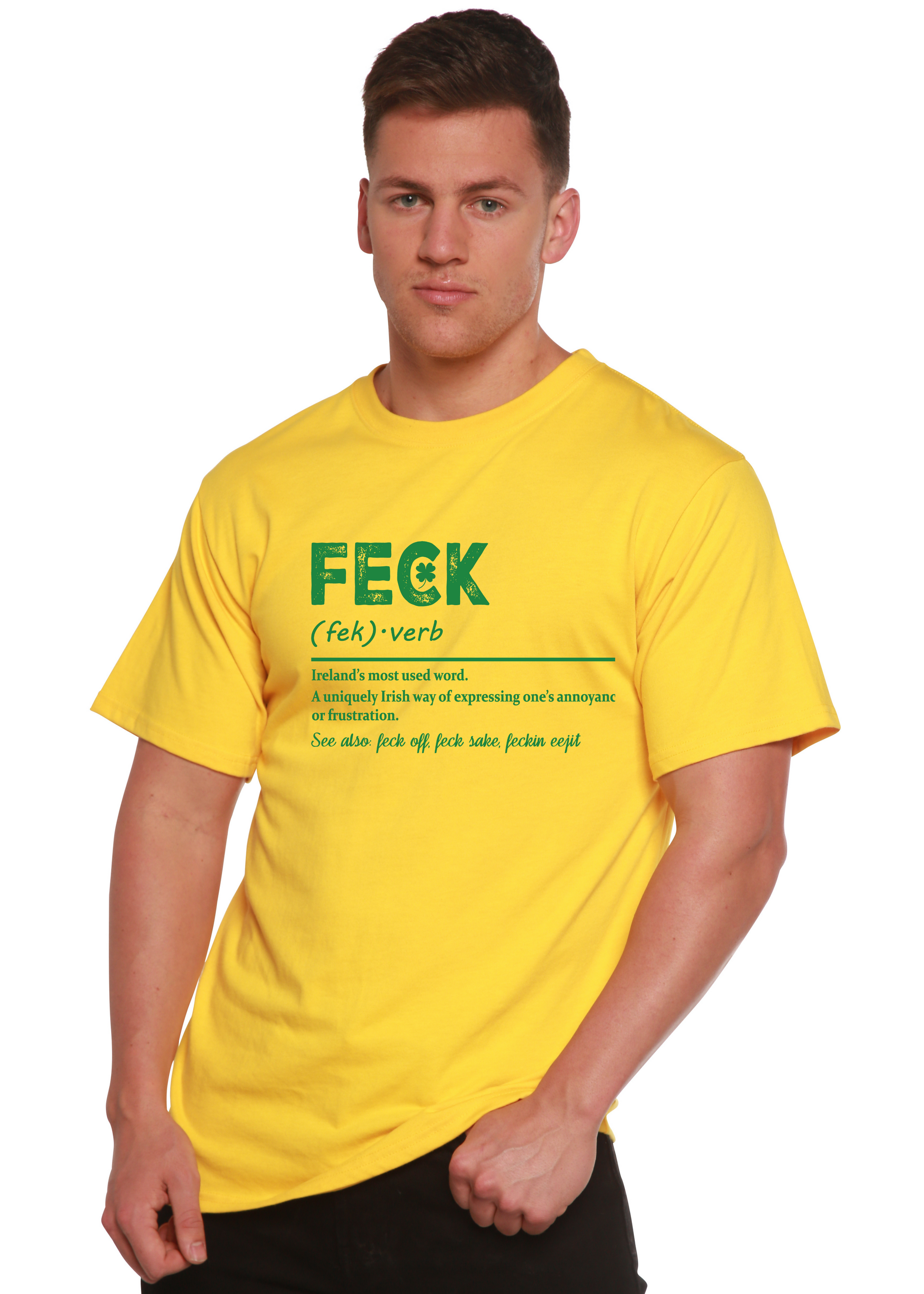 Feck Irish St Patricks Day Unisex Bamboo/Cotton Graphic T-Shirt - Renee Lane Company