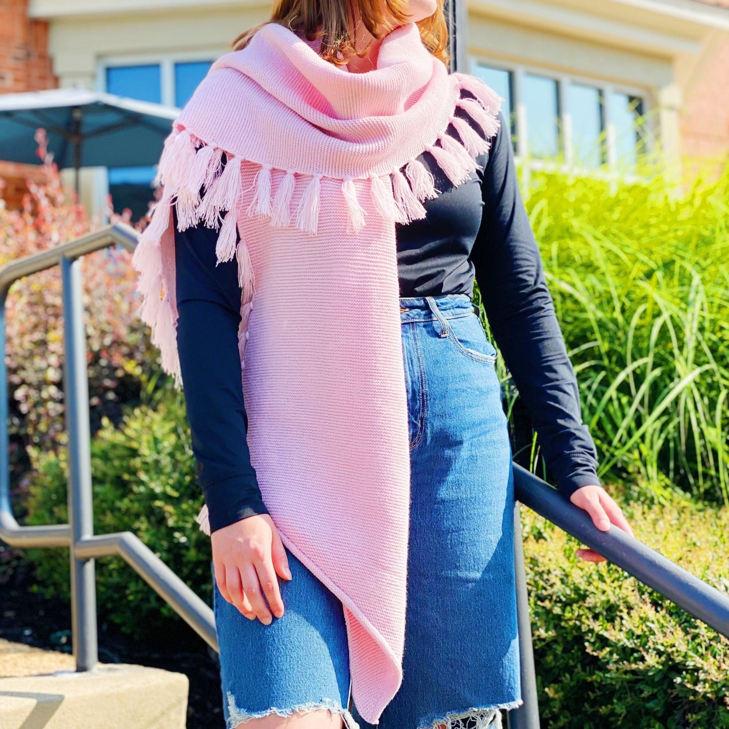 Feminine Fringe Blanket Scarf - Renee Lane Company