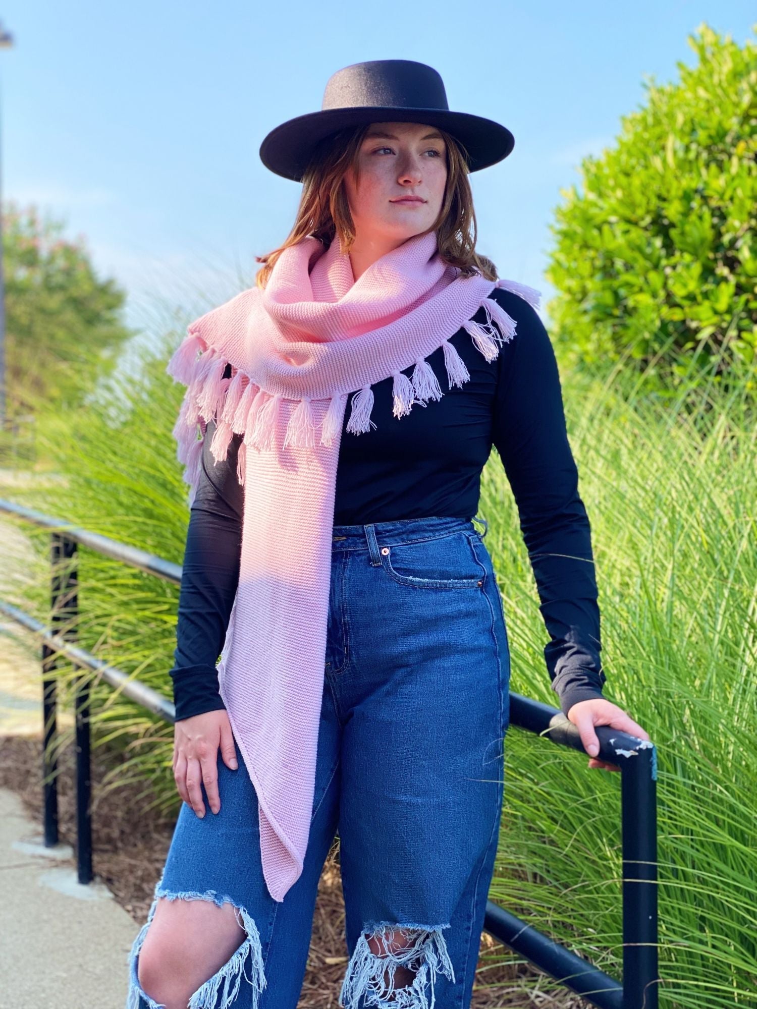 Feminine Fringe Blanket Scarf - Renee Lane Company