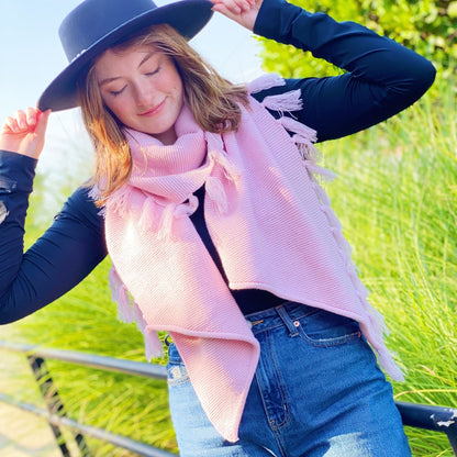 Feminine Fringe Blanket Scarf - Renee Lane Company