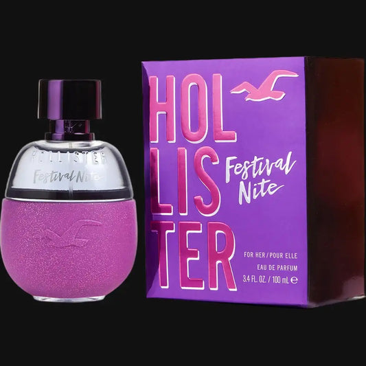 Hollister women's eau de parfum bottle, purple glitter body and cap; 100 mL