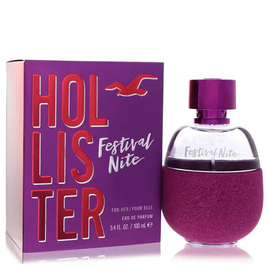 Hollister eau de parfum gift set with purple box and glittery bottle; 100 mL